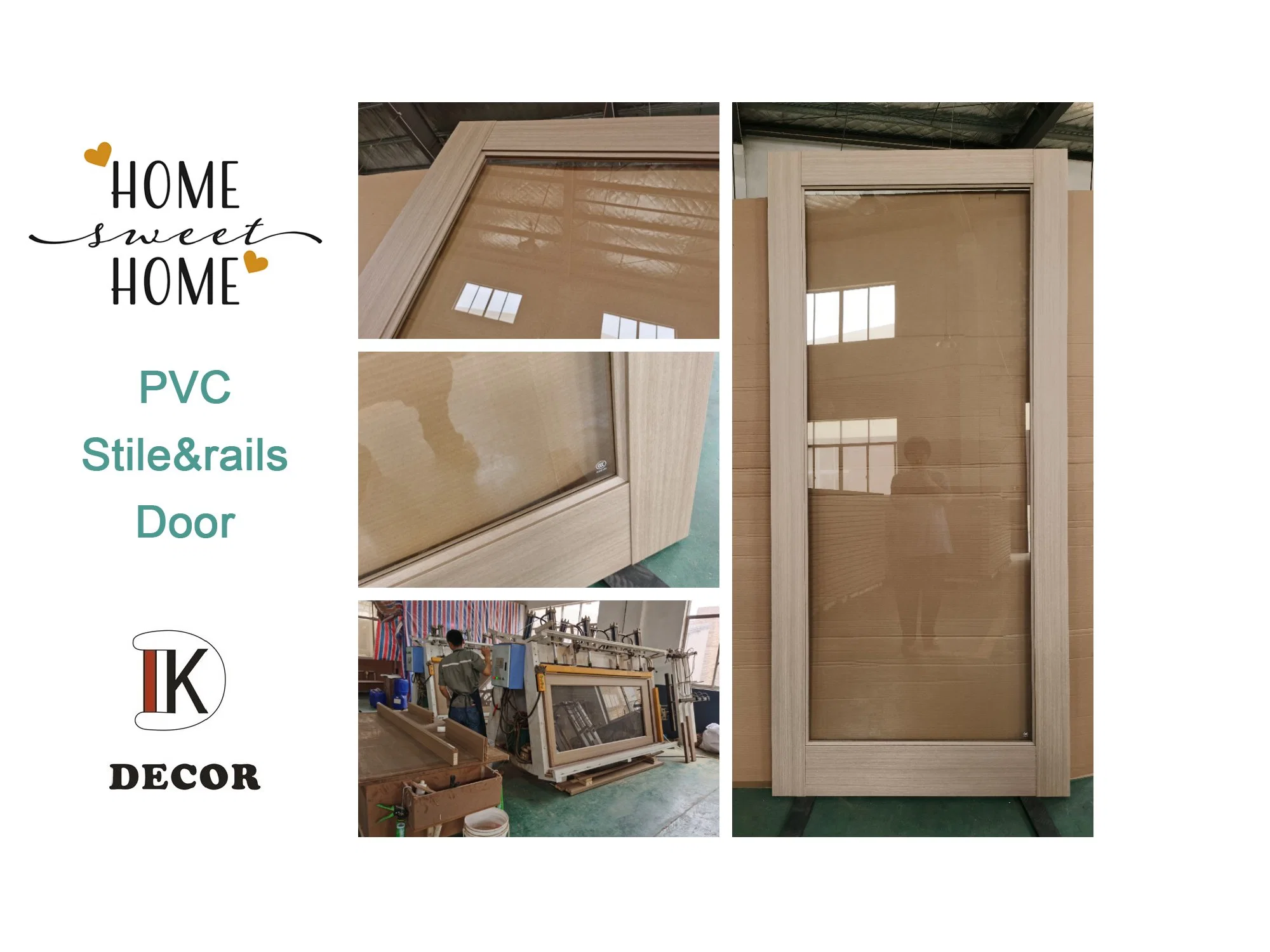 Touch Proof Wear Acting Paint Solid Wood Interior PVC Doors