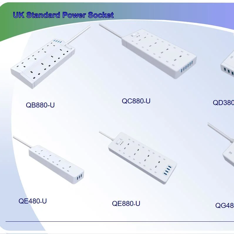 New 5 Outlet Us Surge Protector with Power Strip 2USB-a+1USB-C Charger