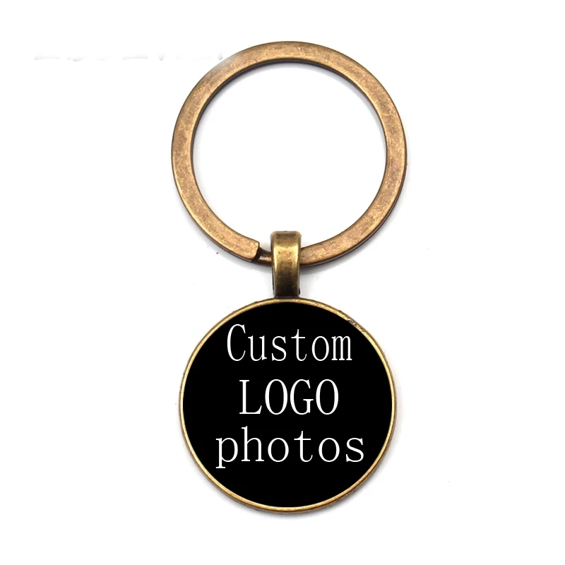 Custom Logo Word Free Design Engraved Text Cusomized Token/Shopping/Super Market Coin Keyrings Enamel Printed Photo Promotion Keychain