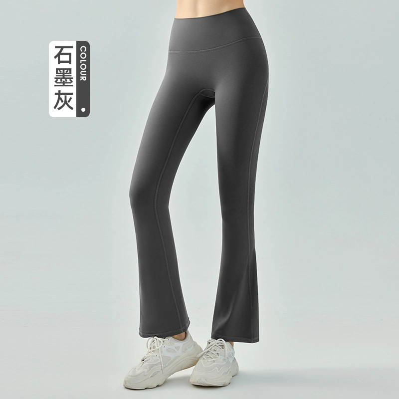 Yoga pantalones acampanados con cintura alta y bonito Butt Casual Pantalón de fitness ligeramente acampanado con elasticidad para lucir más delgado y.. Pantalón de pata ancha