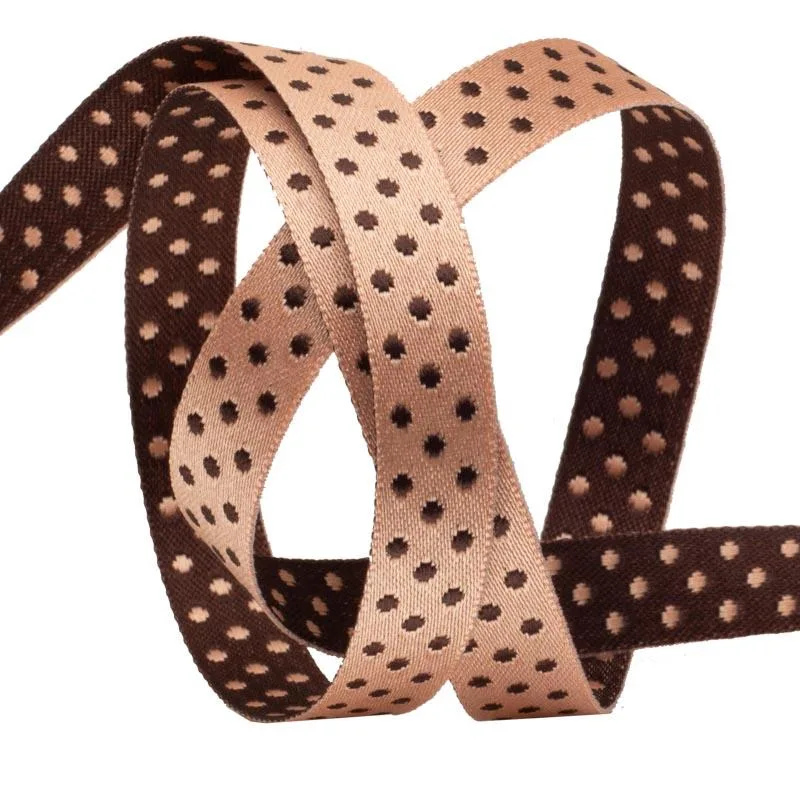 Custom Glossy Polyester Polka DOT Woven Jacquard Ribbon for Packing