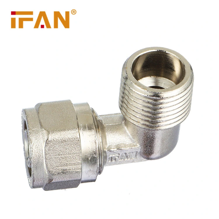 Acessórios para Tubos Pex OEM Ifanplus 16-20mm Cotovelo com rosca macho Pex de latão conexões de compressão