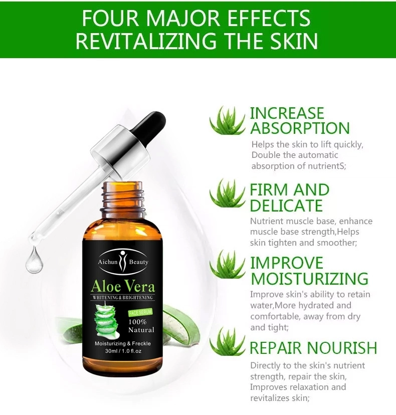 Aichun Beauty Aloe Vera Whitening & Brightening Repairing Damaged Skin Face Serum & Essential Oil