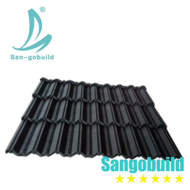 Shingle Flat Plain Series Waterproof Products Natural Stone Coated Metal Roof Tile