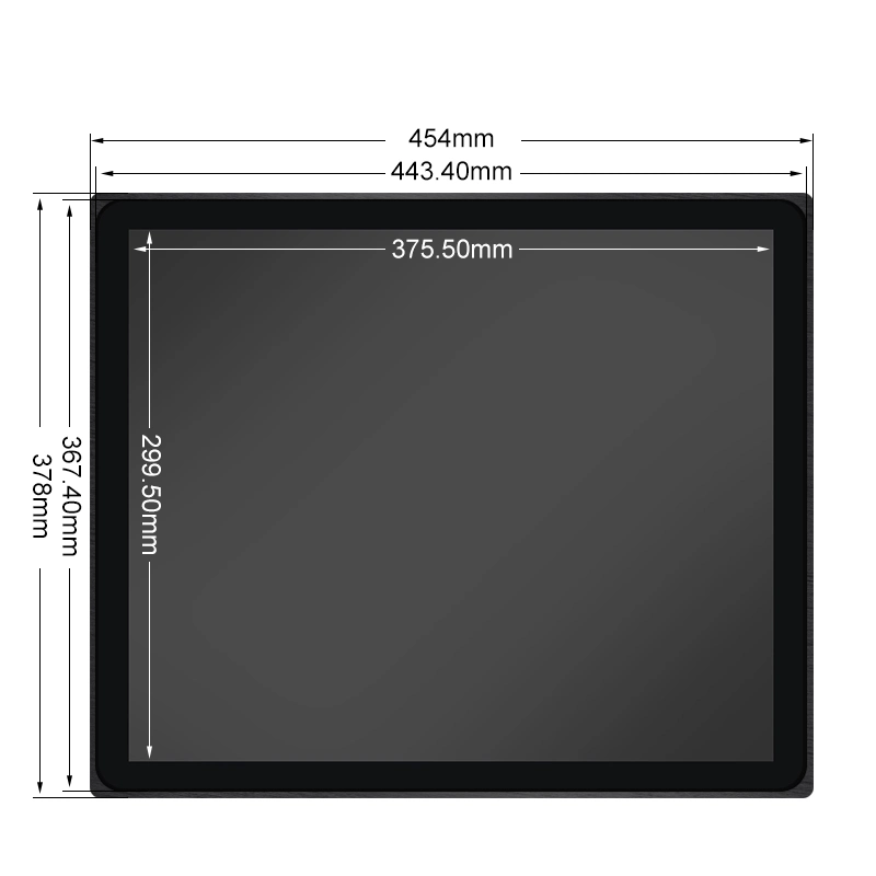 19 Inch 1280*1024 HDMI VGA Non Touch Screen Metal Aluminum TFT Embedded Pure Flat OEM ODM Industrial LCD Monitor