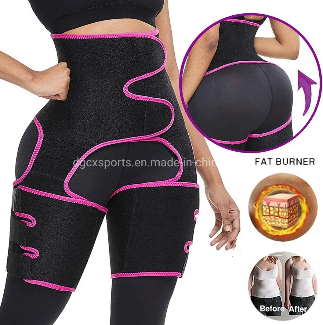 Body Shaper muslo Barbero cintura alta cintura levantador de pies Trainer el sudor de la correa de adelgazamiento de la mujer entrenamiento Fitness