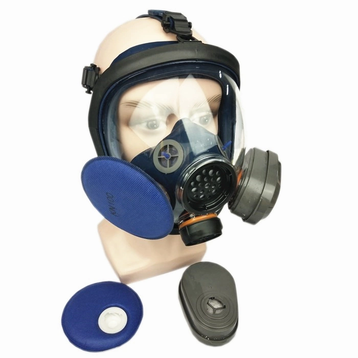 Silikon 5-Punkte Kopfband 3-Punkte Rotary Full Face Air Purifying Atemschutzmaske