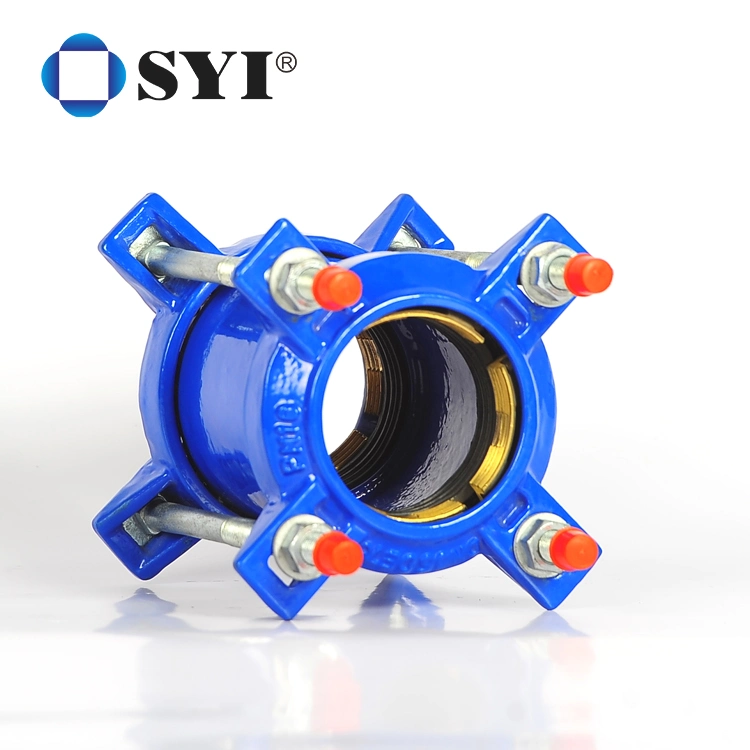 Syi Large Diameter Ductile Iron PE Restrained Coupling Connectors with Brass Thrust Ring