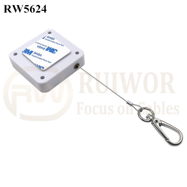 Display Retractable Cable Square Heavy Duty Retractable Cable Plus Key Hook