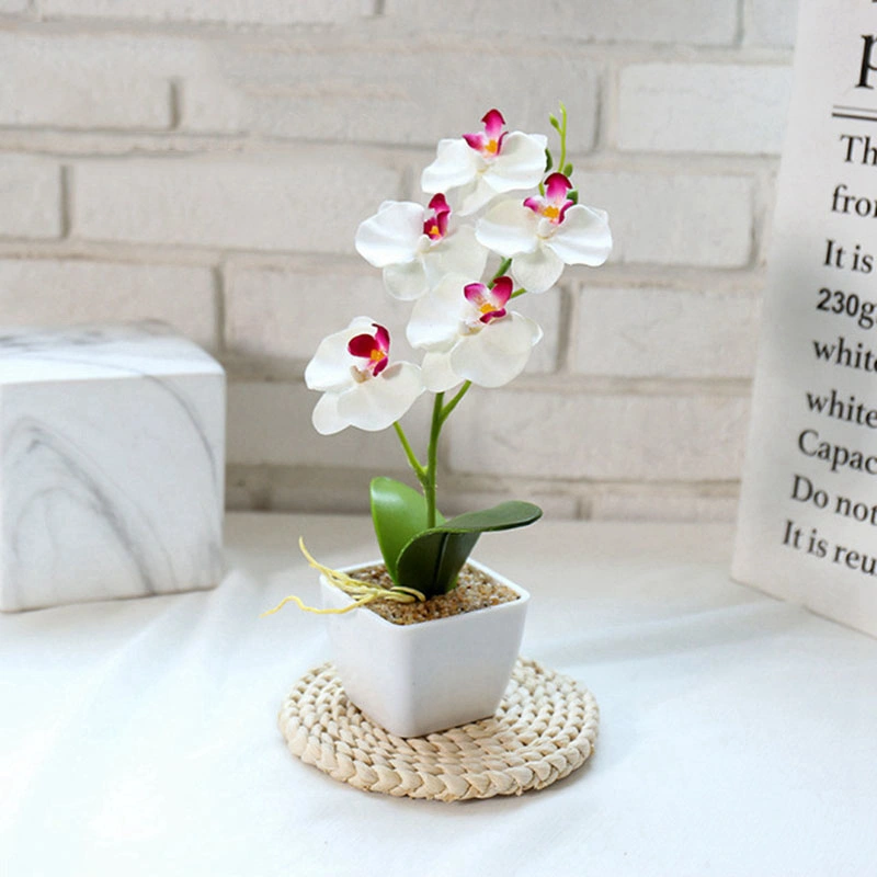 Best Selling Items Artificial Flowers with White Plastic Pot