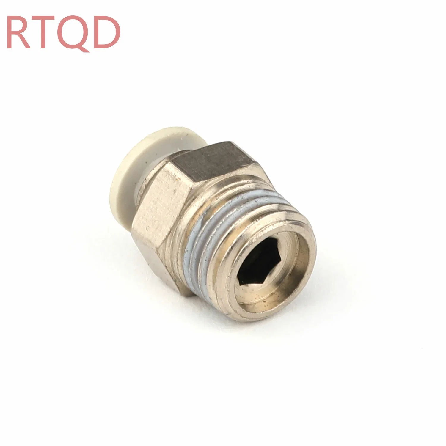 High-Performance Straight Male Thread Brass with Nickel Coating Zinc Coller Wholesale/Suppliers Offordable Price White Color Cap Pneumatic Fitting (PC 8-02)