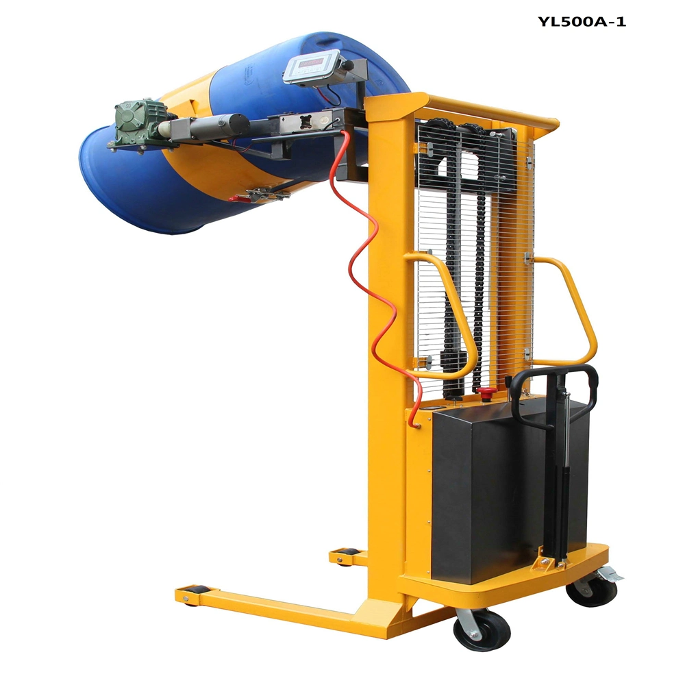 500kg Oil Electric Drum Stacker Pallet Hydraulic Drum Lift Ladder