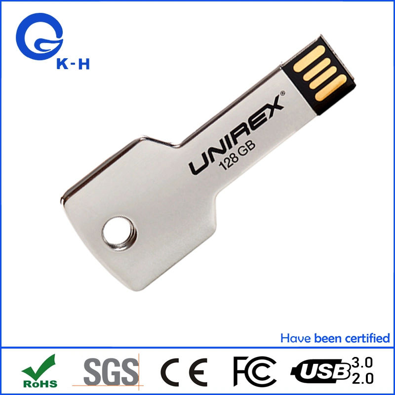 Custom Metal USB Flash Memory Disk 2.0 16GB Key Shape