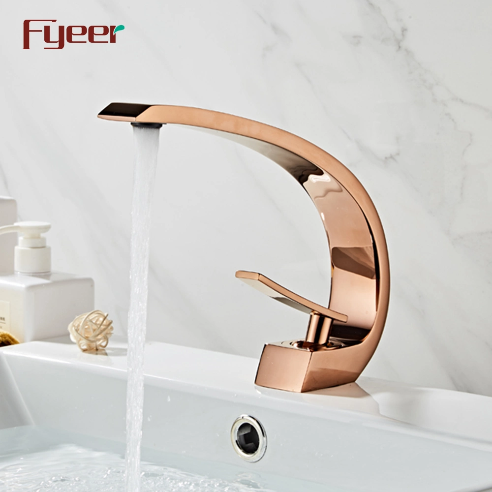 Fyeer 2019 New Rose Gold Bathroom Basin Faucet