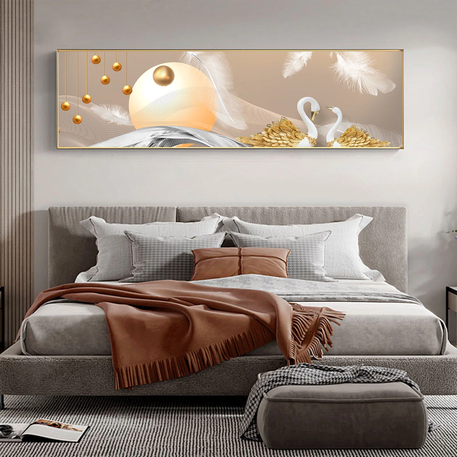 Customized Two Mandarin Ducks Headboard Painting Decorative Paintings