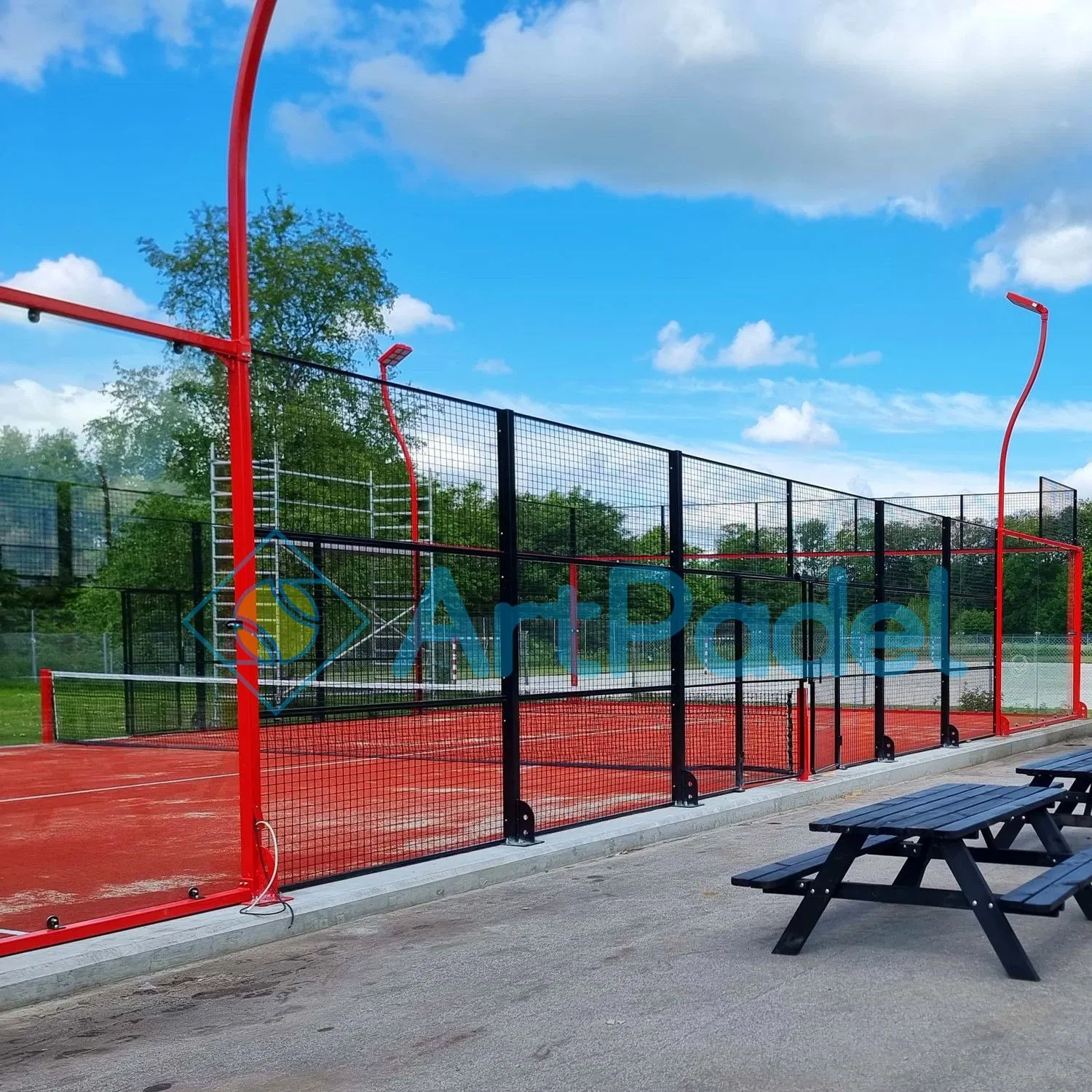 Ensemble complet de la Cour de sport professionnel Padle panoramique court de tennis 10x20m Court de Tennis à partir d'Artpadel