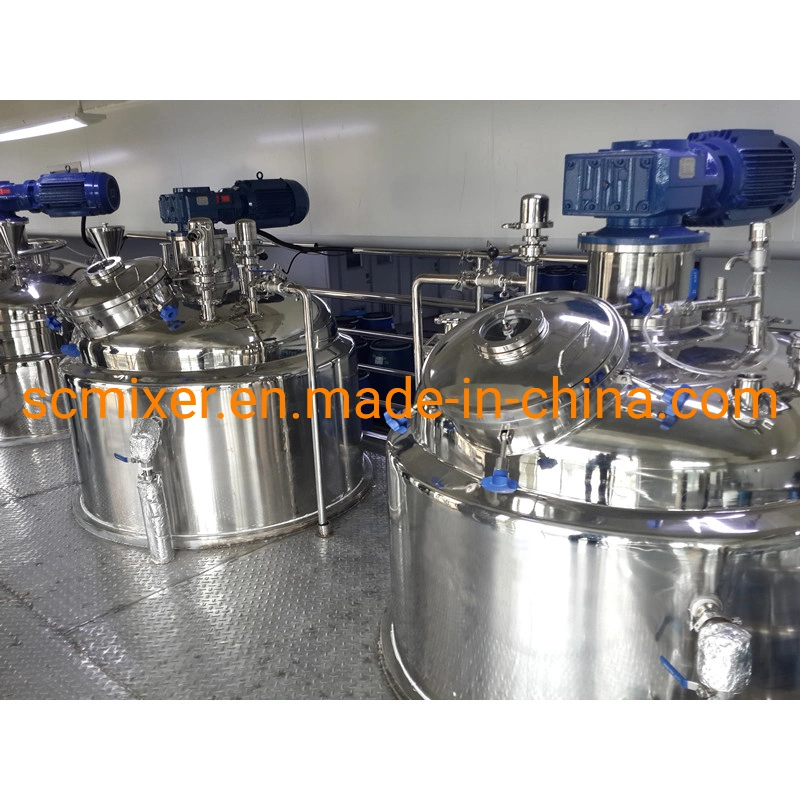 Vacuum Pharma Double Jacketed Hand Shampoo/ Sanitizer/ Soap/Adhesive/Resin Steam Electric Heating Chemical Liquid Stainless Steel Mixing Tank