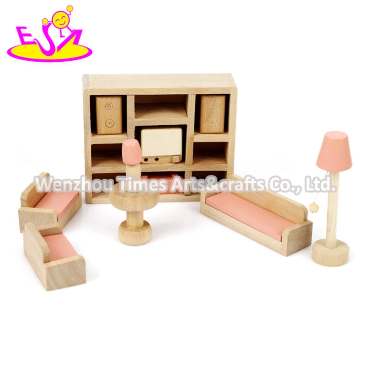 New Hottest Girls Dollhouse Wooden Miniature Dollhouse Furniture Sets for Pretend Play W06b062