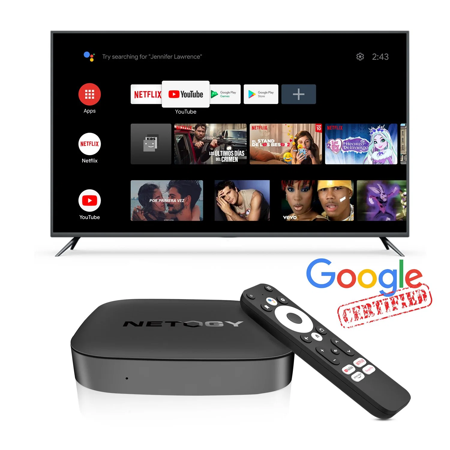 Nuevo Modelo Diseño 2,4G 5g Dual WiFi Android 11,0 S905y4 2GB ROM 16GB RAM Media TV Box Google Certified Hako Caja de TV Android