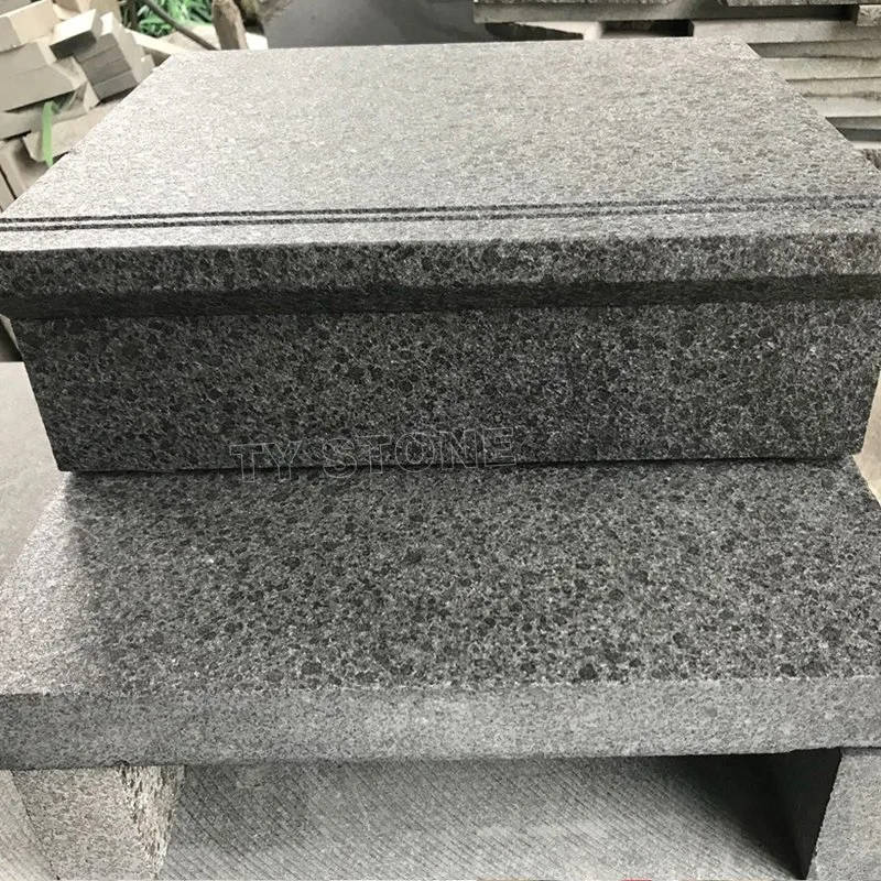 China Fußbodenfliesen Flamed Black G684 Granit