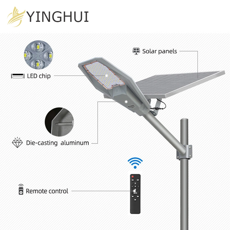 Lithium-Batterie Aluminiumlegierung Wohnbeleuchtung System Solar Street Lamp