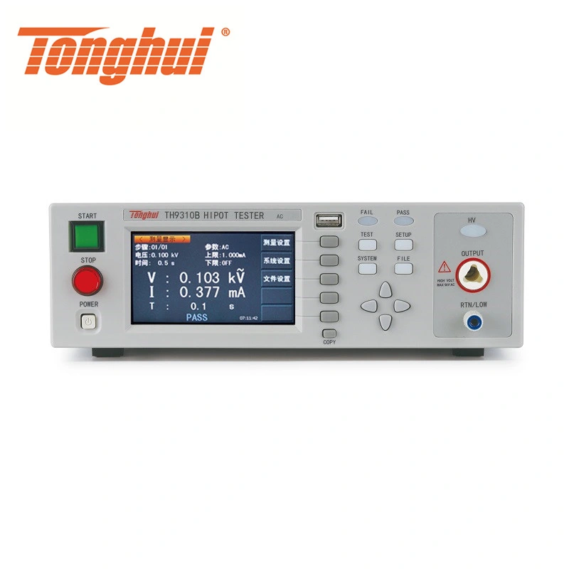 Th9310b TFT-LCD Display AC Hipot Tester with AC Current 0-10mA, AC Voltage 5000V
