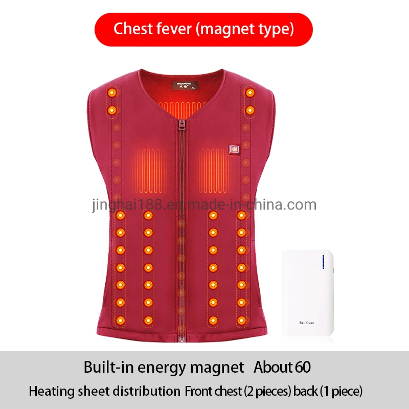 Invierno Calefacción eléctrica Vest Magnet Heating Vest 5V 2A Seguridad Calefacción