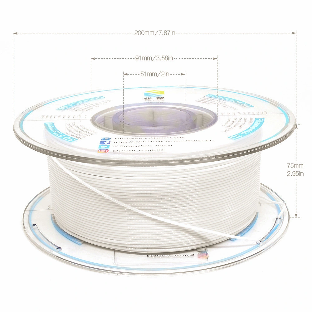 Las impresoras 3D de alta calidad de filamentos de Ingeniería Técnica de Impresión 3D de material resistente a la abrasión de nylon blanco1,75mm 2,85mm 1kg.