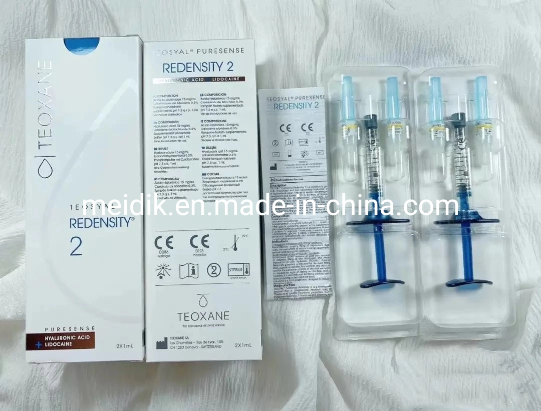 Origine Teosyal Redensity II Puresence 2 X 1ml anti-âge Sous injection de traitement oculaire pour le sac à œil Remmoval à cercles foncés Rides des yeux retrait mastic dermique