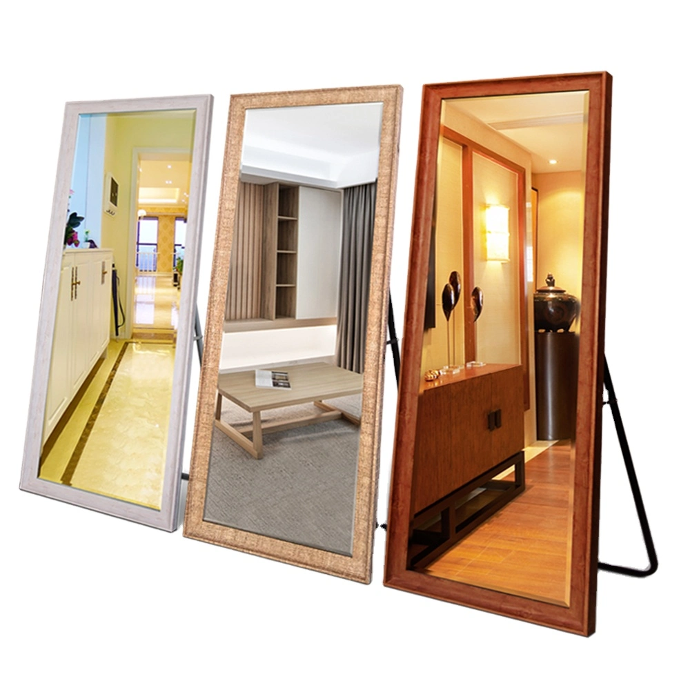 Modern Style Dressing Full Length Wooden Framed Floor Standing Wall Mirror