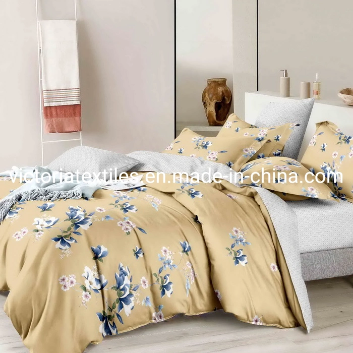 Mehrfarbiges Bettdeckeldeckendeckelset mit Kingsize-Bett, langstaffiges Mikrofaser-Bettwäscheset, eleganter seidenfarbener Bettdeckenbezug für den Frühling Sommer