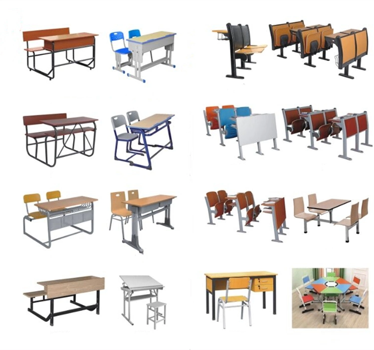 Metal-Wood Classroom Study Middle School Student Single Double Table Chair