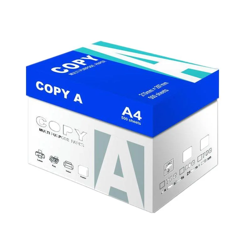 Fabricants chinois OEM Papier A4 pour photocopieur 70GSM 75GSM 80GSM 100% pâte à papier - 500 feuilles/rame - 5 rames/boîte Papier A4