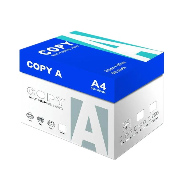 China Fabricantes OEM 70GSM 75GSM 80GSM 100% Polpa Papel A4 Copiadora 500 Folhas/Resma - 5 Resmas/Caixa Papel A4 para Cópia