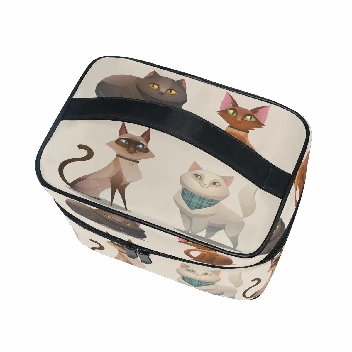 Travel Makeup Bags Four Cartoon Cat Cosmetic Bags Organizer Train Case Toiletry Make up Pouch Multicolor