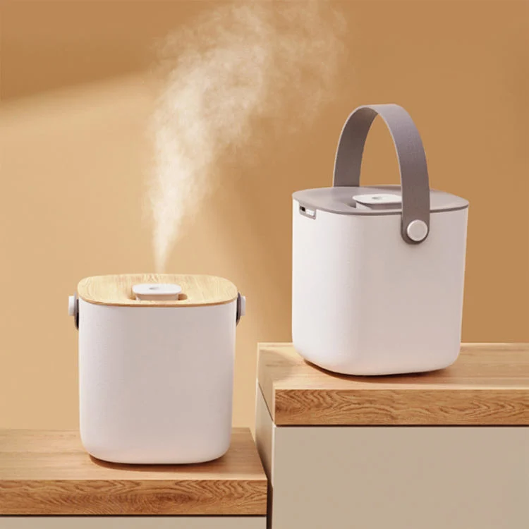 H2O Wireless USB Miniwood Grain Diffuser Cool Mist Ultrasonic Humidifier for Bedroom