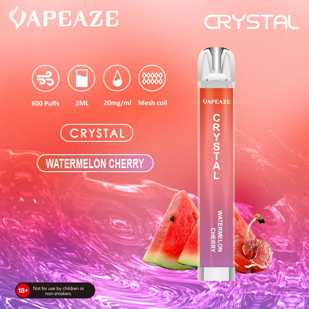 Vapeaze Tpd Mini Vapes Pen E Cigarette 0% 2% 600 Puff Crystal Disposable/Chargeable Vape