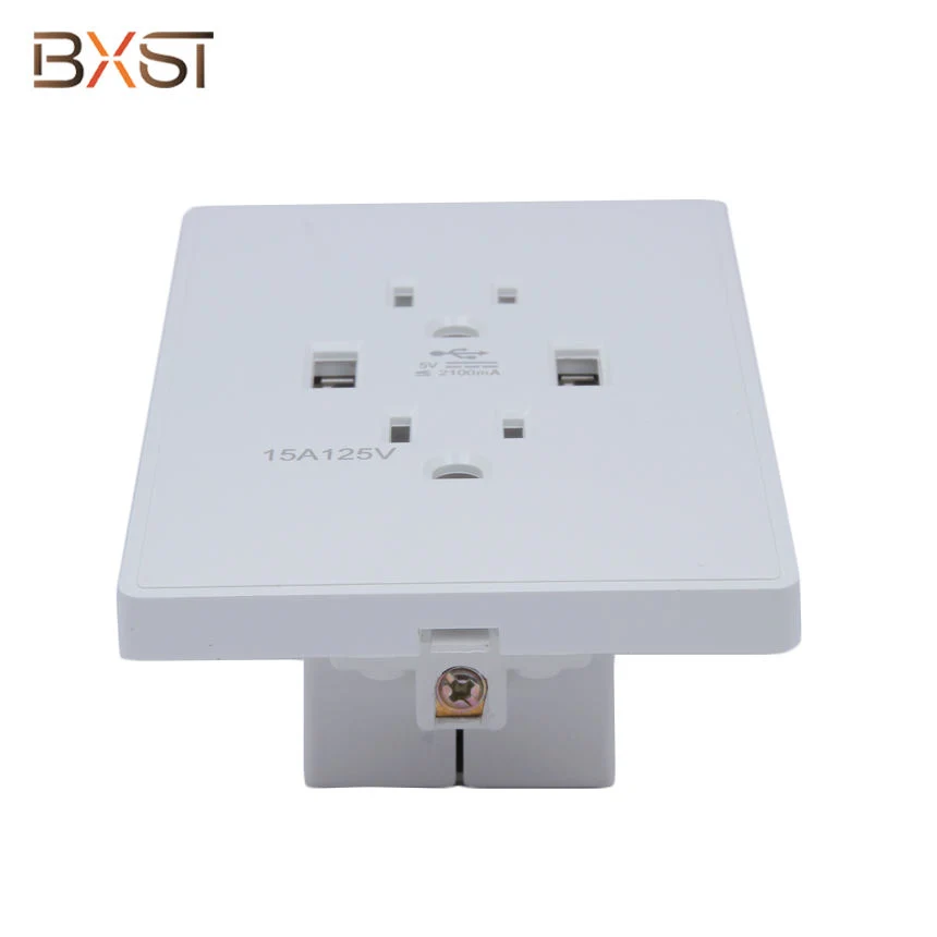 Bx-U011 CE, RoHS Certification White/ Champagne Triple Multi Plug Wall Socket