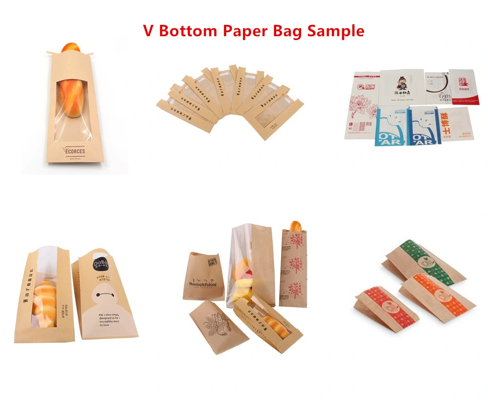 V-Bottom Grocery Cement Brown Paper Carry Bag Making Machine