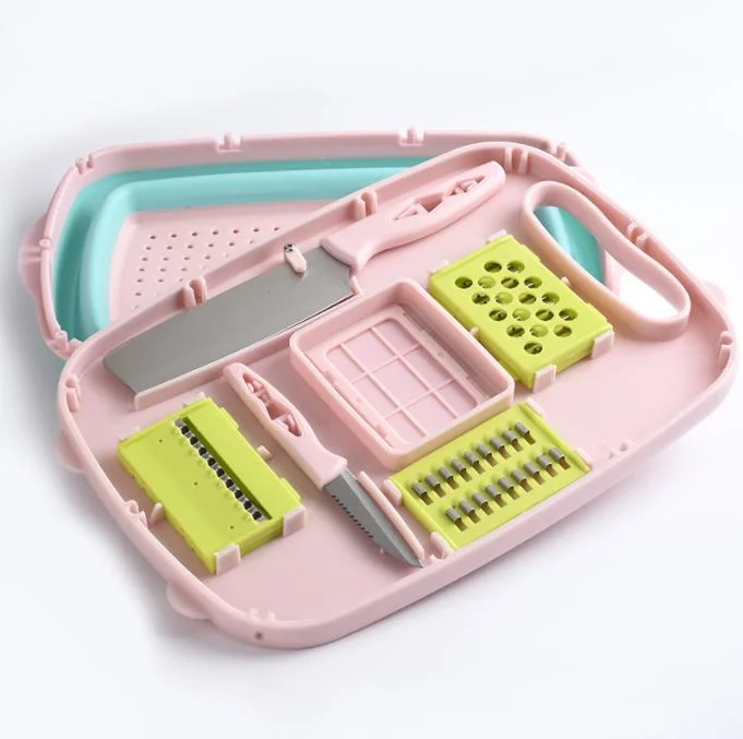 Kitchen Multifunctional Folding Cutting Board Set with Folding Water Filter Basket Vegetable Basket