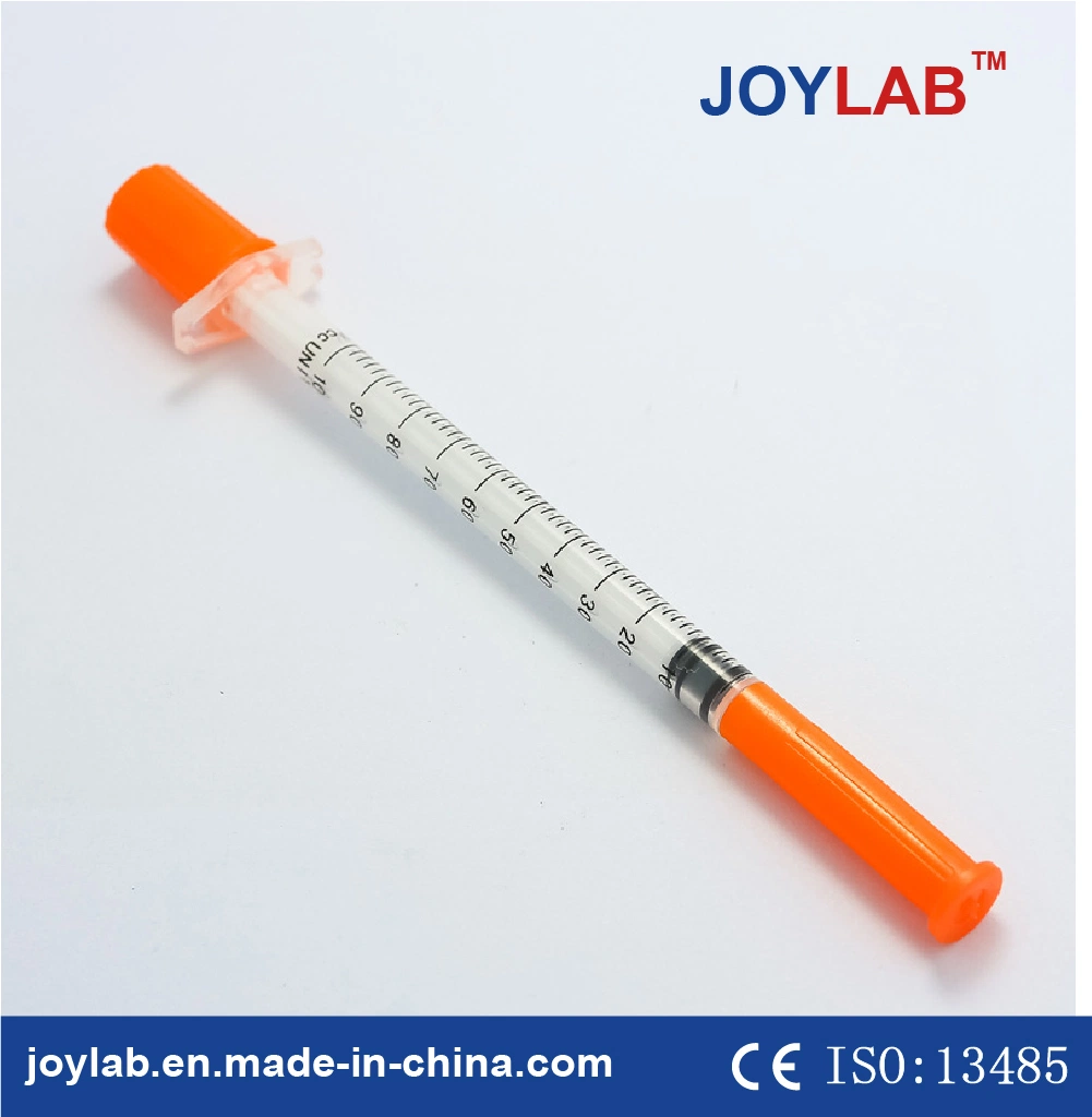 La insulina 1ml desechable jeringa con aguja fija de 0,5 ml