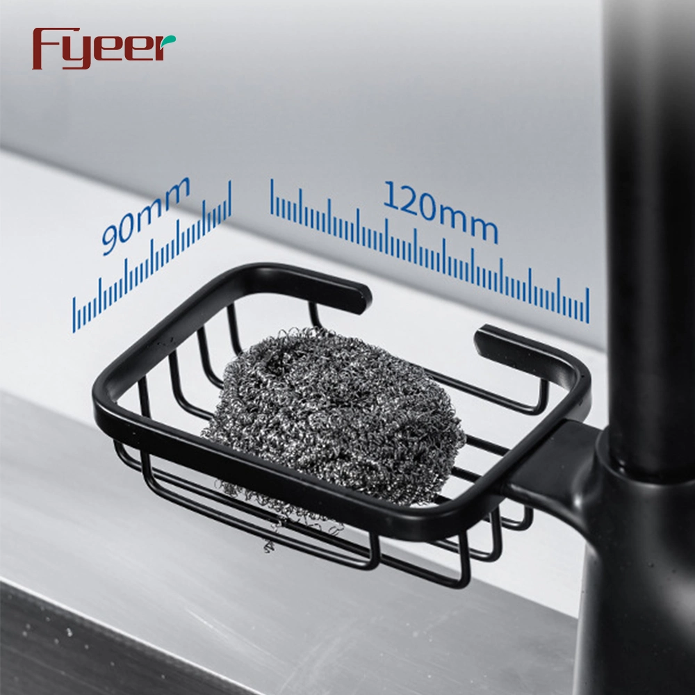 Fyeer New Golden Pull out Kitchen Sink Faucet with Soap Basket