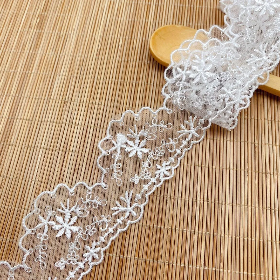 Lace Accessories Mesh Cloth Double Embroidery Flowers Wedding Pajamas