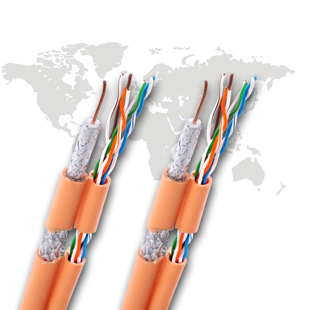 Coaxial Cable RG6 with UTP/FTP Cat5e for CATV and Computer Home