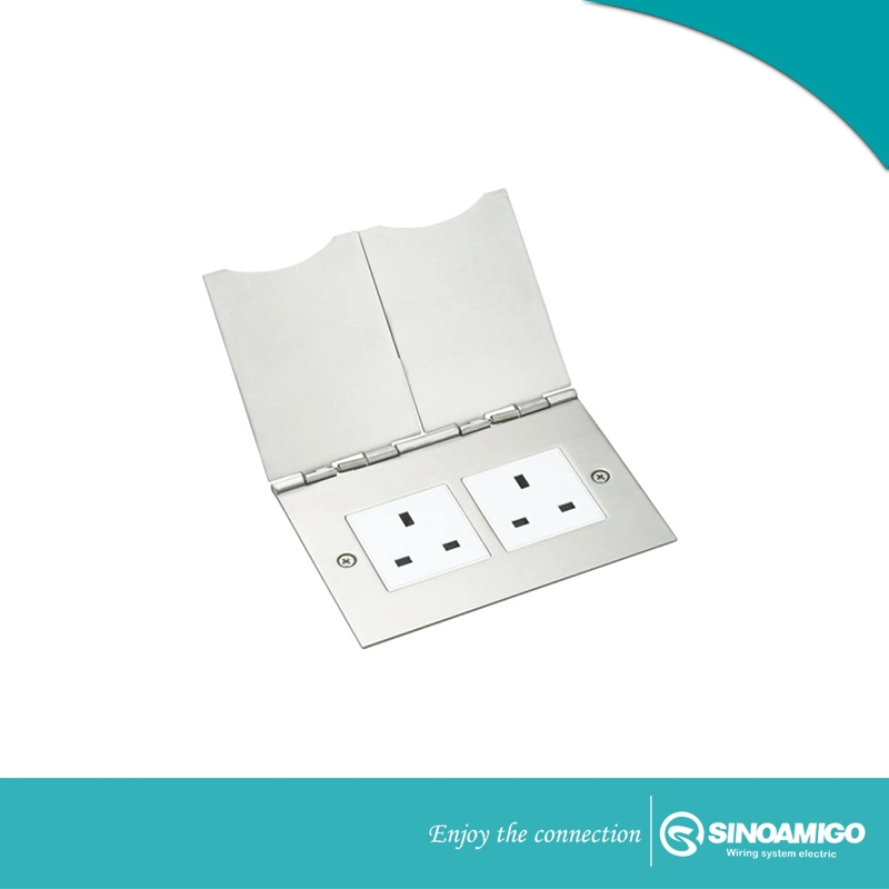 Acero inoxidable 2 módulos capacidad Flip up Floor Outlet, CE, TUV