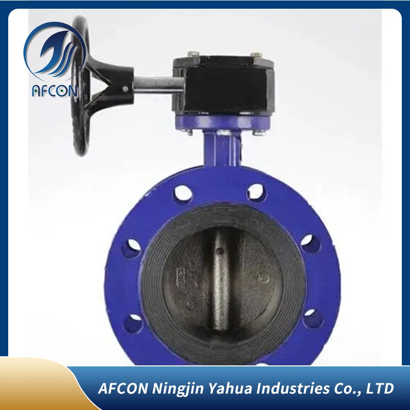 DN100 Pn16 4 Inch Worm Wheel Cast Steel Soft Sealing Flange Butterfly Valve