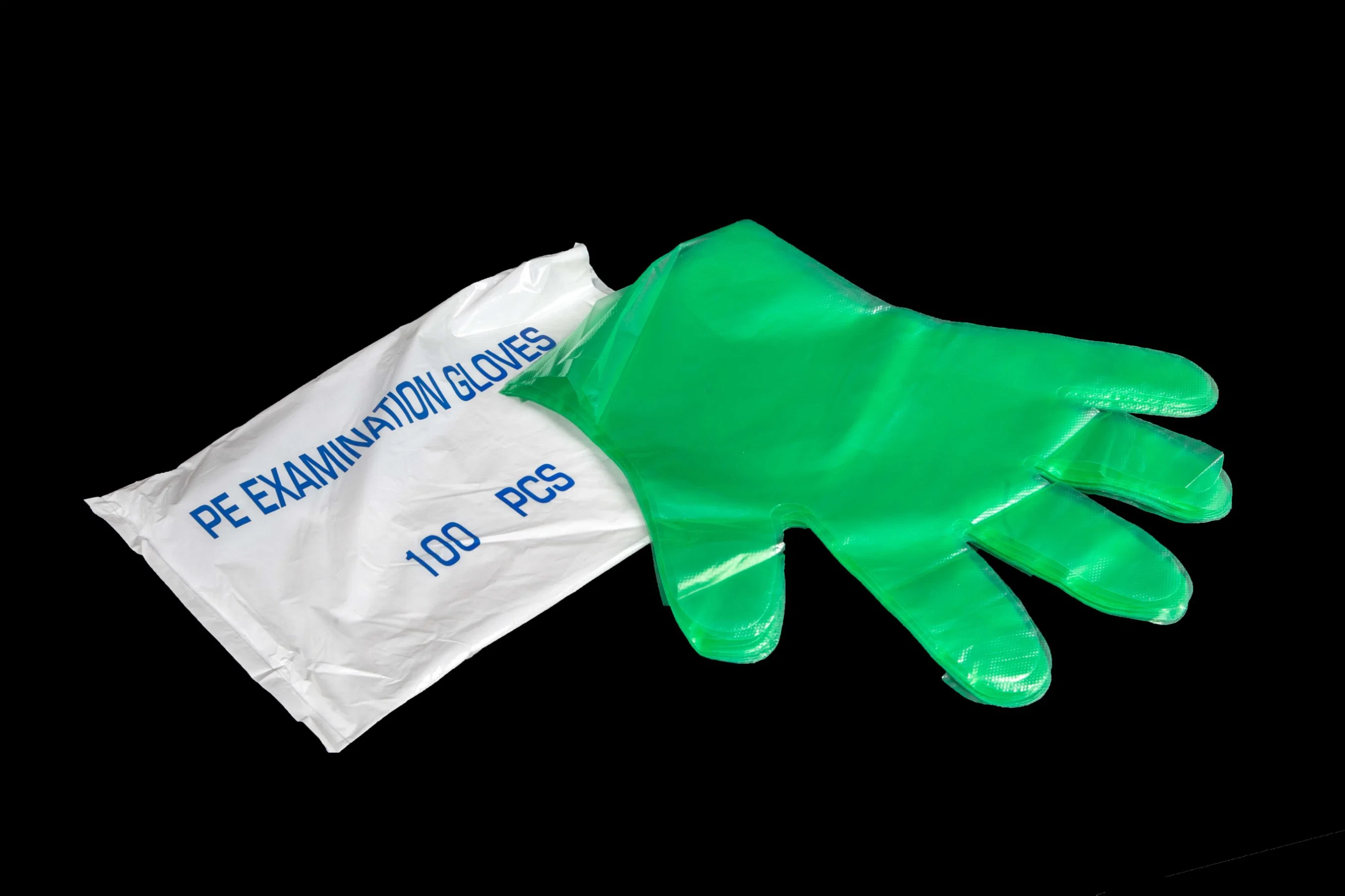 Medical impermeable de plástico desechable guantes de manipulación de PE