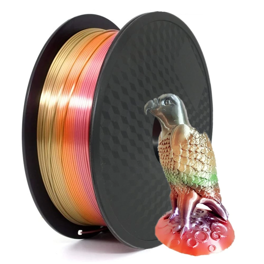 Rainbow Silk PLA Filament 3D Printers Multi-Color Silk Filament 3D Printing Plastic Material for Most Fdm Printers 1000g