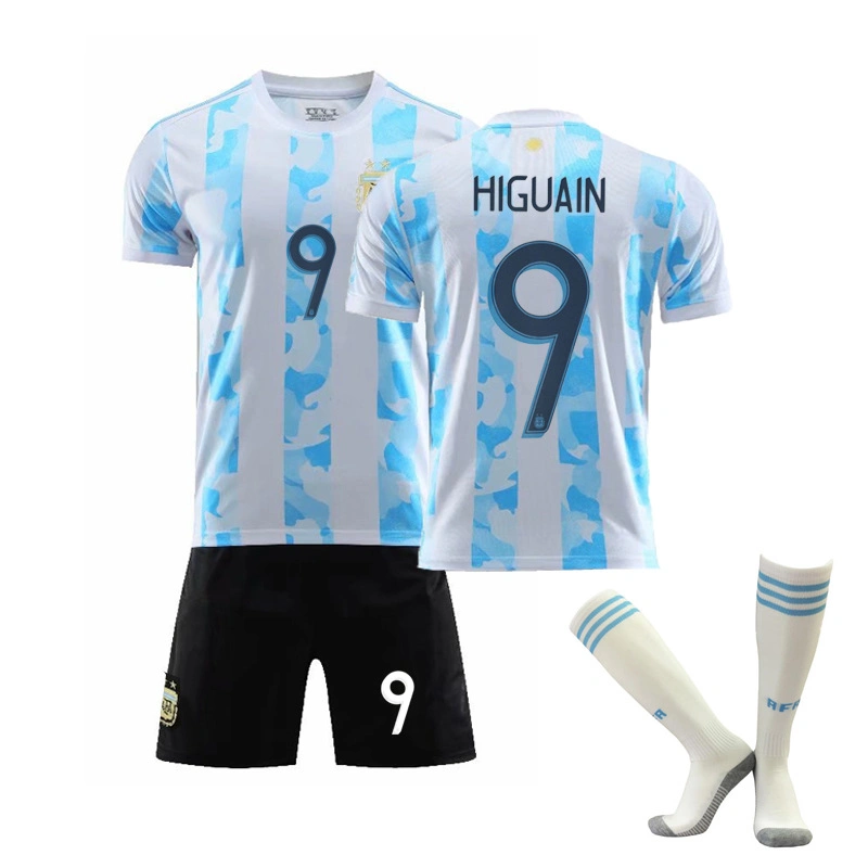 Personaliza la camiseta Nueva Ropa 2020-2021 Ropa Camiseta del equipo de Argentina No. 10 Messi Jersey de fútbol Camiseta de fútbol de local para adultos y niños.