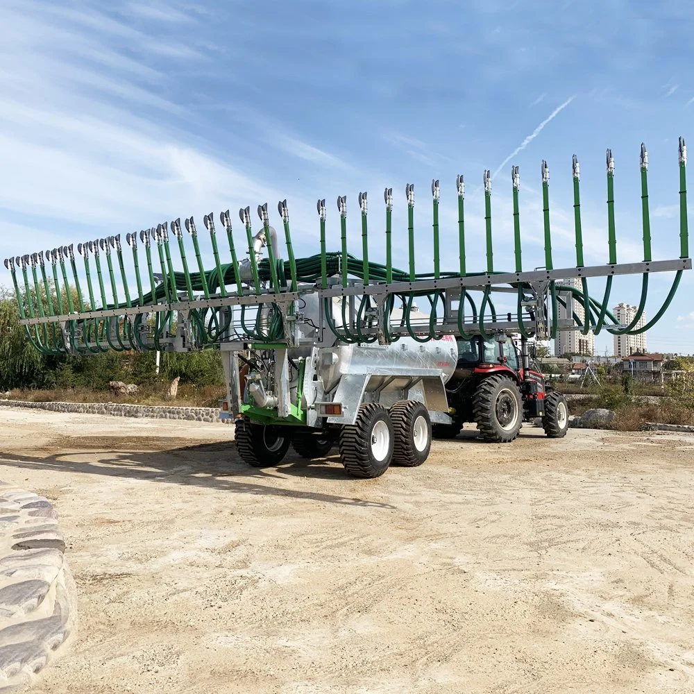 Tractor Powered papilla líquido fertilizante del estiércol del depósito de la difusión de la máquina con las mangueras de pulverización